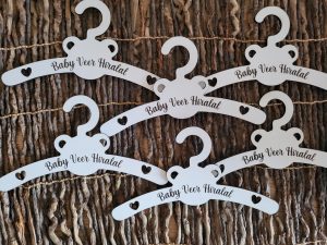 Personalised Engraved Wooden Baby Hangers (Pack of 6)