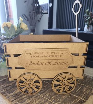 Personalised Laser-Cut Wooden Wagon Crate (20 x 25cm)