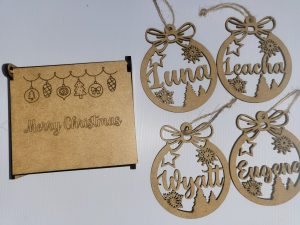 Personalised Laser-Cut Christmas Baubles