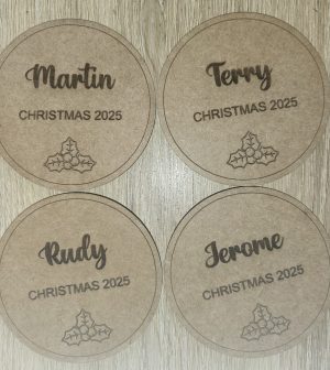 Personalised Christmas Coaster & Tumbler Lid