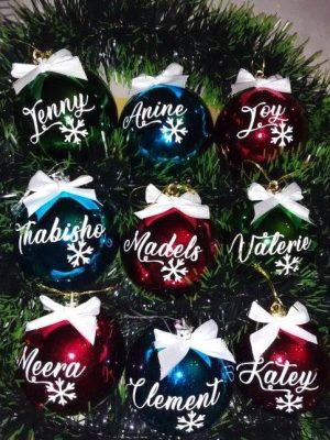Personalised Christmas Baubles – 8cm