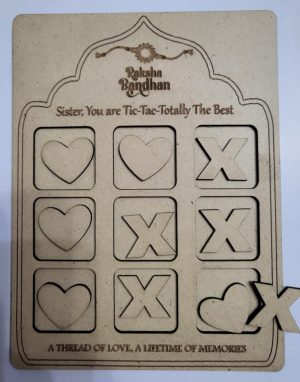 Raksha Bandhan Edition Wooden Tic Tac Toe Game – Personalised Gift